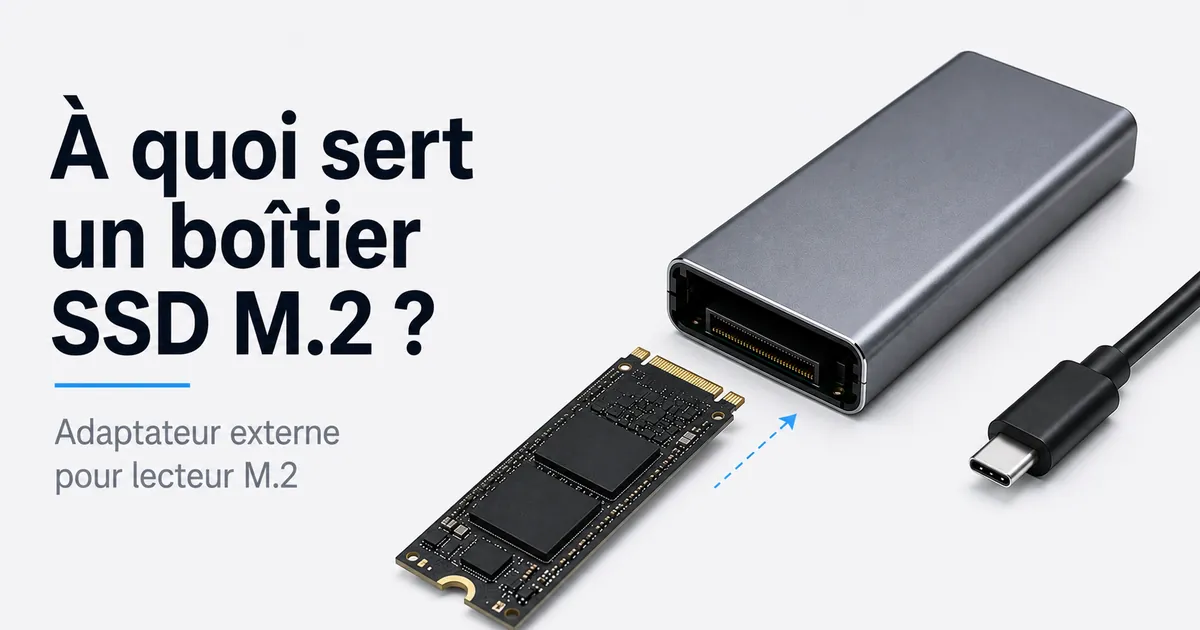 Boîtier SSD M.2 présenté comme adaptateur externe pour un lecteur M.2 interne