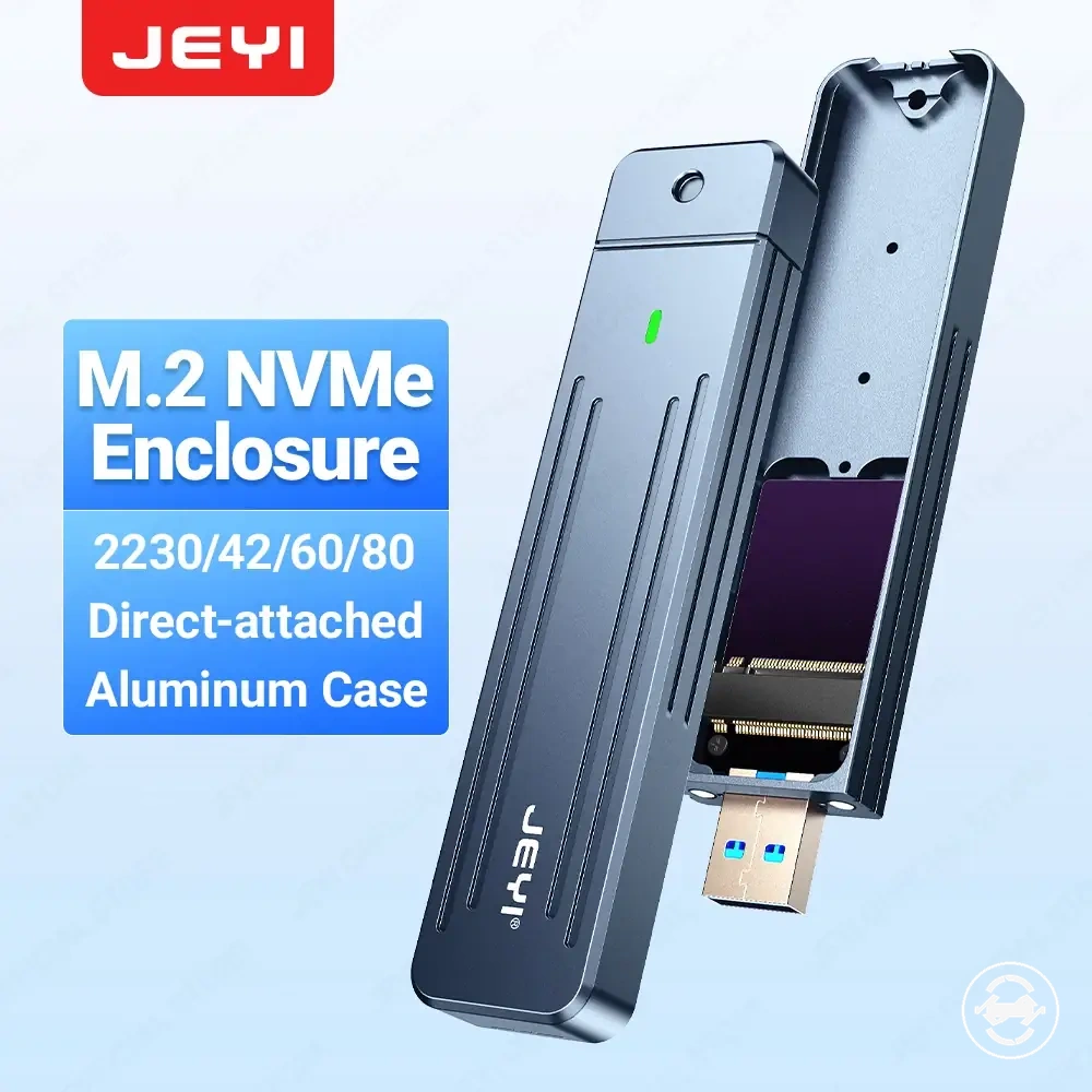 Case M.2 NVMe de alumínio com encaixe direto USB-A e capa protetora magnética