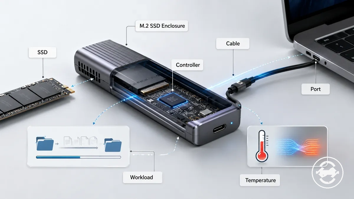 Fatores que determinam a velocidade real de um case para SSD M.2