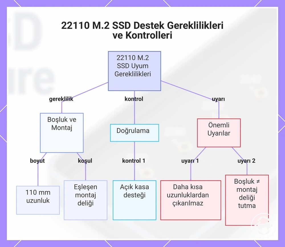 22110 M.2 SSD Destek Gereklilikleri ve Kontrolleri
