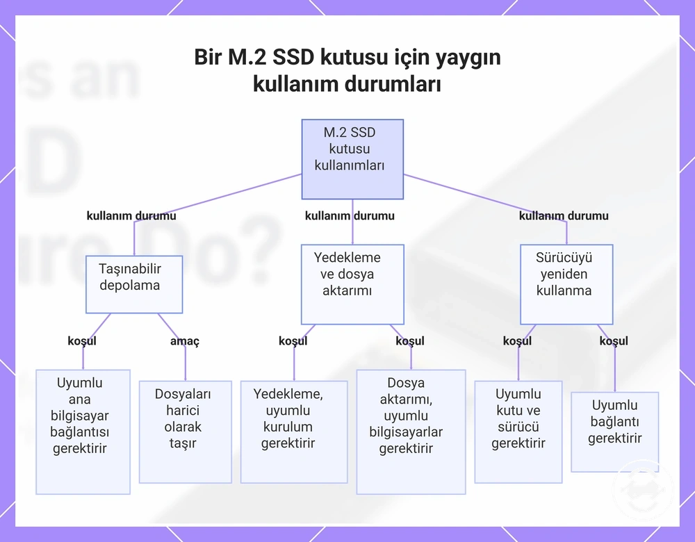 Bir M.2 SSD kutusu için yaygın kullanım durumları